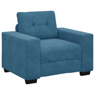 vidaXL 3 Piece Sofa Set with Cushions Blue Velvet - Sofa In Store