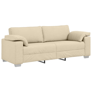 vidaXL 2 Piece Sofa Set with Cushions Cream Fabric - Sofa In Store
