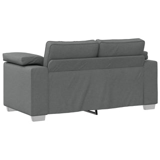 vidaXL 2 Piece Sofa Set with Cushions in Dark Grey Fabric - Sofa In Store