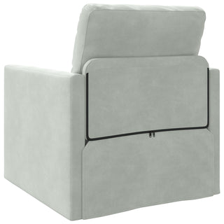 vidaXL Floor Sofa Single Convertible Velvet 74x77x81 cm Light Grey - Sofa In Store