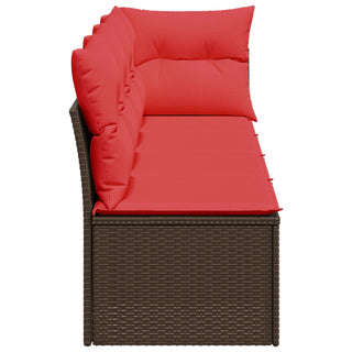 vidaXL Garden Sofa Red cushions, Brown frame - Sofa In Store