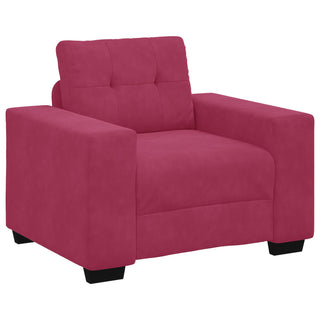 vidaXL 3 Piece Sofa Set with Cushions Wine Red Velvet