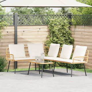 vidaXL L-Shaped Sofa Natural 231x173x78 cm Poly Rattan - Sofa In Store