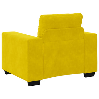 vidaXL 3 Piece Sofa Set with Cushions Yellow Velvet - Sofa In Store