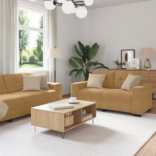vidaXL 3 Piece Sofa Set with Cushions Brown Velvet