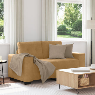 vidaXL Brown Velvet Loveseat Sofa, 120 cm - Sofa In Store