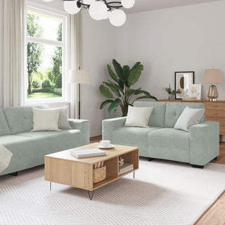 vidaXL 3 Piece Sofa Set with Cushions Light Grey Velvet - 3324639 - Sofa In Store