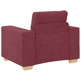 vidaXL 3-Piece Sofa Set with Cushions in Wine Red Fabric - 3324631