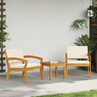 vidaXL Outdoor Sofa Cream white Solid Acacia wood 59.5 x 70.5 x 72.5 cm - Sofa In Store