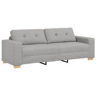 vidaXL 3-Piece Sofa Set with Cushions in Cloud Grey Fabric - Sofa In Store