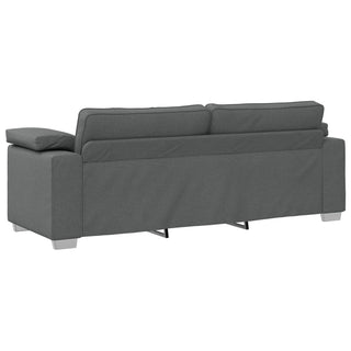 vidaXL 2 Piece Sofa Set with Cushions in Dark Grey Fabric - Sofa In Store
