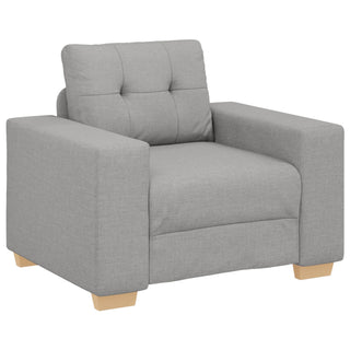 vidaXL 3-Piece Sofa Set with Cushions in Cloud Grey Fabric - Sofa In Store