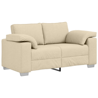 vidaXL 2 Piece Sofa Set with Cushions Cream Fabric - Sofa In Store
