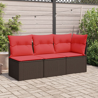 vidaXL Garden Sofa Red Wicker, Polyester One size Sleek Outdoor Sofa