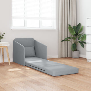 vidaXL Floor Sofa Bed 2-in-1 Light Grey 65x80x83 cm Fabric - Sofa In Store