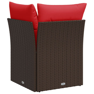 vidaXL Garden Sofa Red Wicker, Polyester One size Sleek Outdoor Sofa