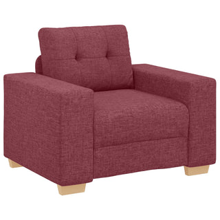 vidaXL 3-Piece Sofa Set with Cushions in Wine Red Fabric - 3324631