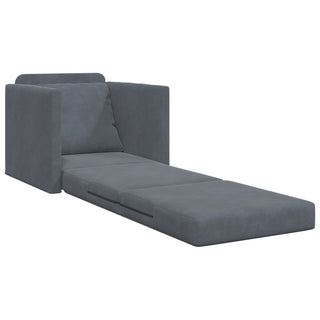 vidaXL Floor Sofa Single Convertible Velvet 74x77x81 cm Dark Grey - Sofa In Store
