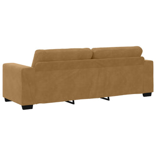 vidaXL 3 Piece Sofa Set with Cushions Brown Velvet
