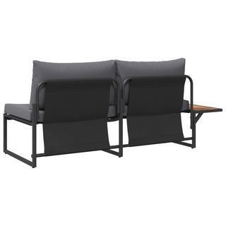 vidaXL 2-Seater Garden Sofa with Anthracite Cushions