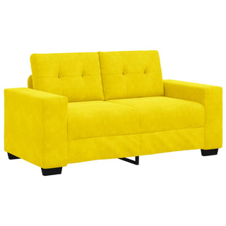 vidaXL 3 Piece Sofa Set with Cushions Yellow Velvet - Sofa In Store