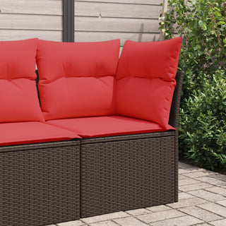 vidaXL Garden Sofa Red Wicker, Polyester One size Sleek Outdoor Sofa
