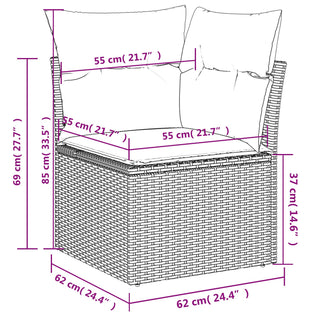 vidaXL Garden Sofa Red Wicker, Polyester One size Sleek Outdoor Sofa