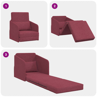 vidaXL Floor Sofa Bed 2-in-1 Wine Red 65x80x83 cm Fabric