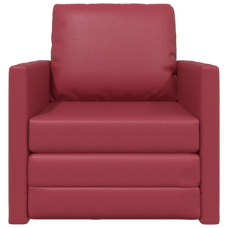 vidaXL Floor Sofa Bed 2-in-1 Wine Red 74x77x81 cm Faux Leather