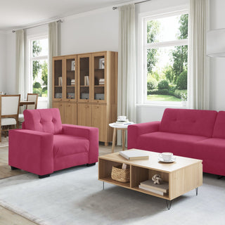 vidaXL 3 Piece Sofa Set with Cushions Wine Red Velvet