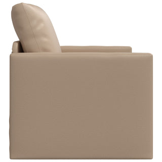 vidaXL Floor Sofa Bed 2-in-1 Cappuccino 74x77x81 cm Faux Leather - Sofa In Store