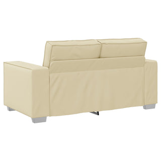 vidaXL Cream Loveseat Sofa - 120 cm Faux Leather - Sofa In Store