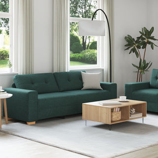 vidaXL 2 Piece Sofa Set with Cushions Yellow Fabric - Sofa In Store