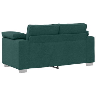 vidaXL 2 Piece Sofa Set with Cushions Dark Green Fabric
