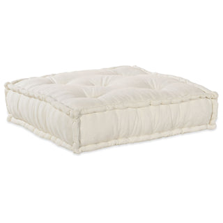 vidaXL 2-Seater Modular Pouffe Sofa Convertible Cream Fabric - Sofa In Store