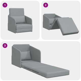 vidaXL Floor Sofa Bed 2-in-1 Light Grey 65x80x83 cm Fabric - Sofa In Store