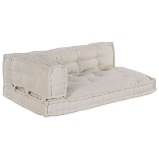 vidaXL Pallet Sofa Cushion with Arm and Back Support Cream Fabric - Sofa In Store