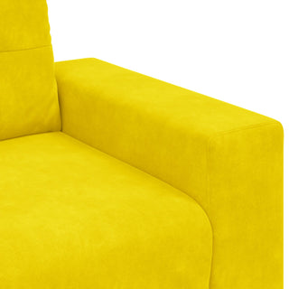 vidaXL 3 Piece Sofa Set with Cushions Yellow Velvet - Sofa In Store