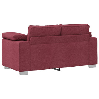 vidaXL 2 Piece Sofa Set with Cushions Wine Red Fabric