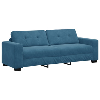 vidaXL 3 Piece Sofa Set with Cushions Blue Velvet - Sofa In Store