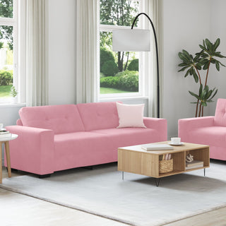 vidaXL 2 Piece Sofa Set with Cushions Pink Velvet