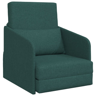 vidaXL Floor Sofa Bed 2-in-1 Dark Green 65x80x83 cm Fabric