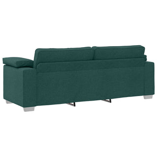 vidaXL 2 Piece Sofa Set with Cushions Dark Green Fabric