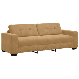 vidaXL 3 Piece Sofa Set with Cushions Brown Velvet