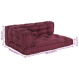 vidaXL Red Fabric Pallet Sofa Cushion with Arm and Back Support