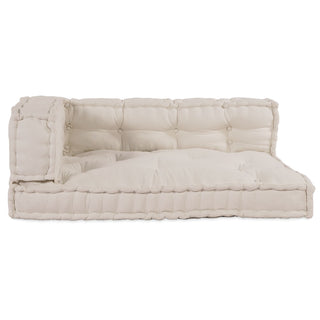 vidaXL Pallet Sofa Cushion with Arm and Back Support Cream Fabric - Sofa In Store