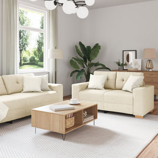 vidaXL 2 Piece Sofa Set with Cushions Linen - Sofa In Store