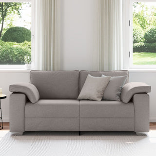 vidaXL Loveseat Sofa in Taupe - 140 cm Fabric