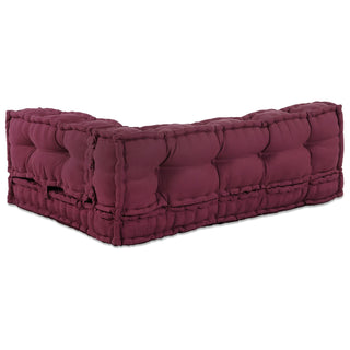 vidaXL Red Fabric Pallet Sofa Cushion with Arm and Back Support