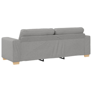 vidaXL 3-Piece Sofa Set with Cushions in Cloud Grey Fabric - Sofa In Store